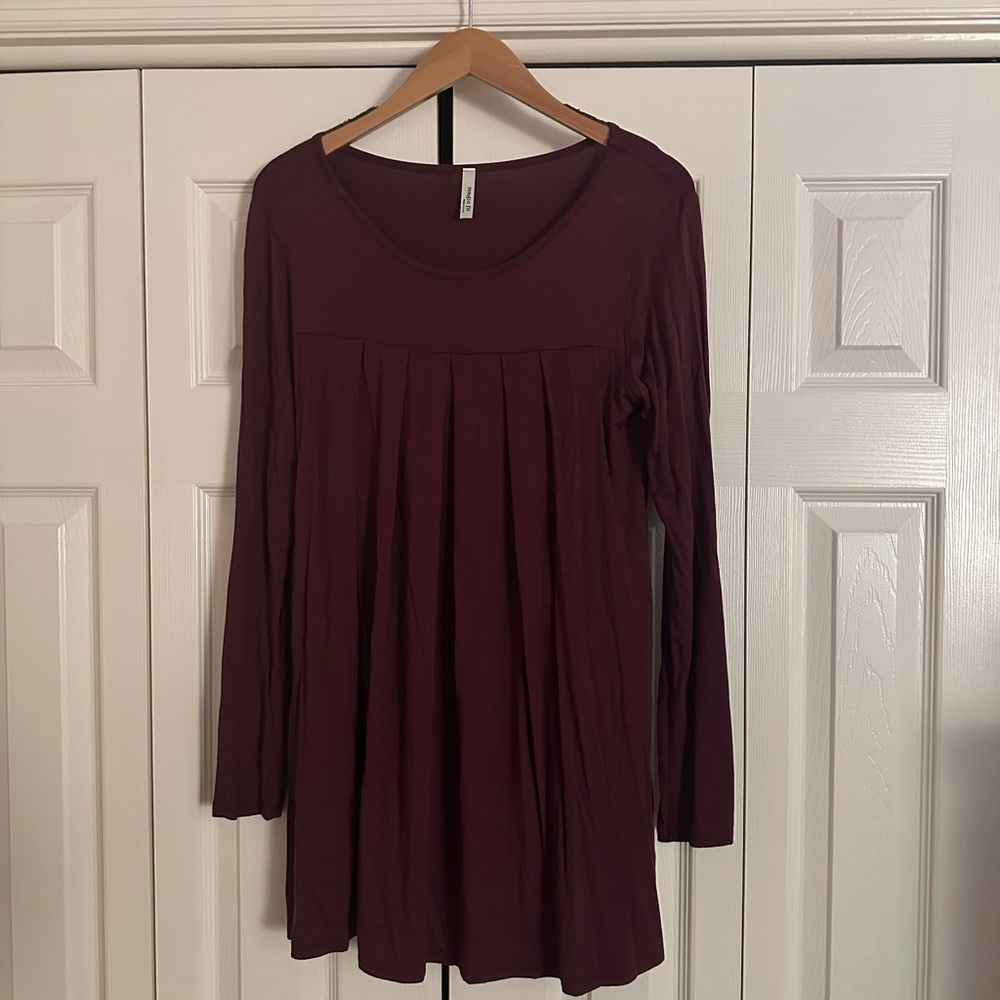 Elegant Burgundy Long Sleeve Top
